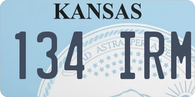 KS license plate 134IRM