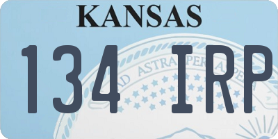 KS license plate 134IRP