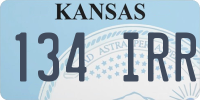 KS license plate 134IRR