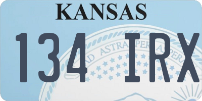 KS license plate 134IRX