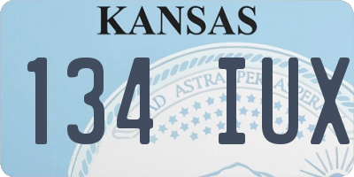 KS license plate 134IUX