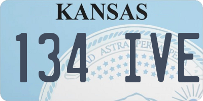 KS license plate 134IVE