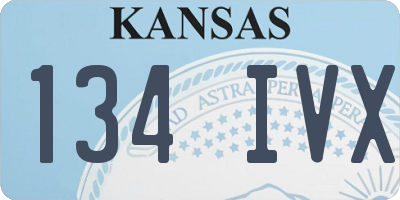 KS license plate 134IVX