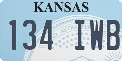 KS license plate 134IWB