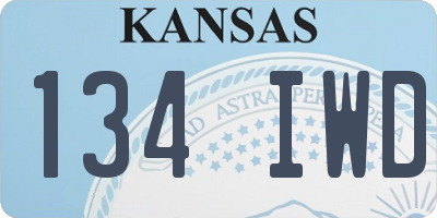 KS license plate 134IWD