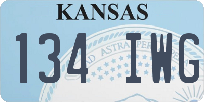 KS license plate 134IWG