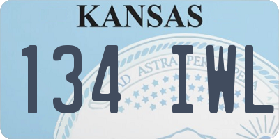 KS license plate 134IWL