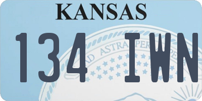 KS license plate 134IWN