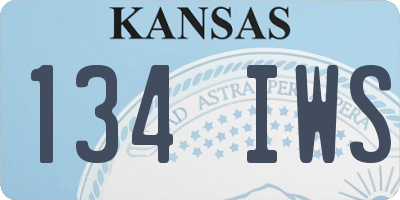 KS license plate 134IWS