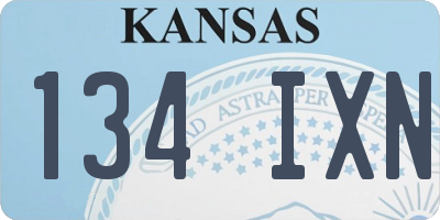 KS license plate 134IXN