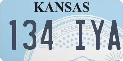 KS license plate 134IYA