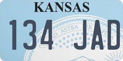 KS license plate 134JAD