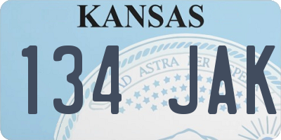 KS license plate 134JAK