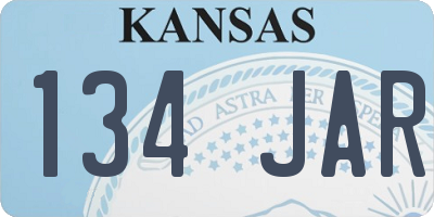 KS license plate 134JAR