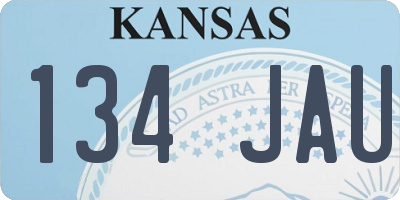 KS license plate 134JAU