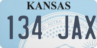 KS license plate 134JAX