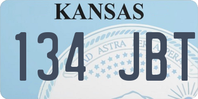 KS license plate 134JBT