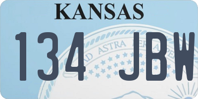 KS license plate 134JBW