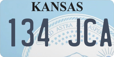 KS license plate 134JCA