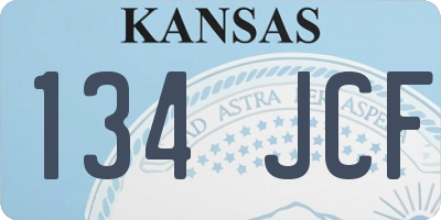 KS license plate 134JCF