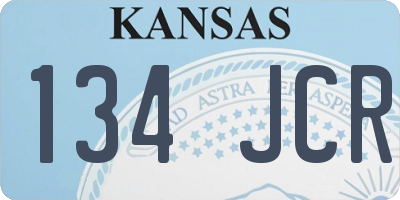 KS license plate 134JCR