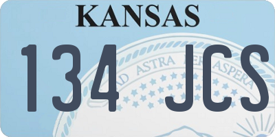 KS license plate 134JCS
