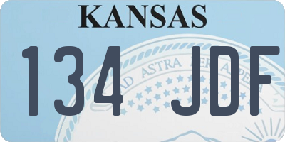KS license plate 134JDF