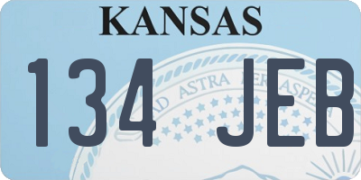 KS license plate 134JEB