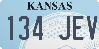 KS license plate 134JEV