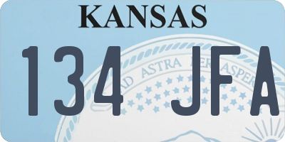 KS license plate 134JFA