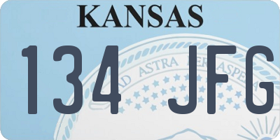 KS license plate 134JFG