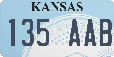 KS license plate 135AAB
