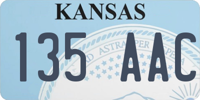 KS license plate 135AAC