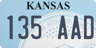 KS license plate 135AAD