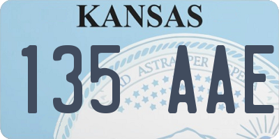 KS license plate 135AAE