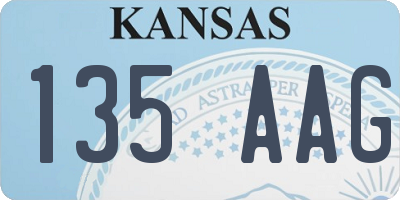 KS license plate 135AAG