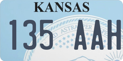 KS license plate 135AAH