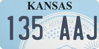 KS license plate 135AAJ