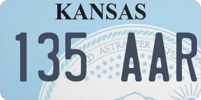 KS license plate 135AAR