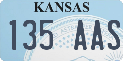 KS license plate 135AAS