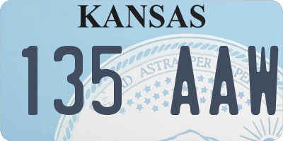 KS license plate 135AAW