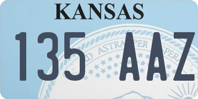 KS license plate 135AAZ