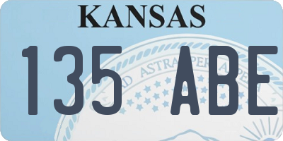 KS license plate 135ABE