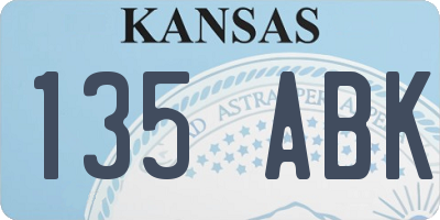 KS license plate 135ABK
