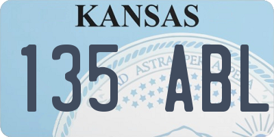 KS license plate 135ABL