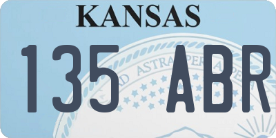 KS license plate 135ABR
