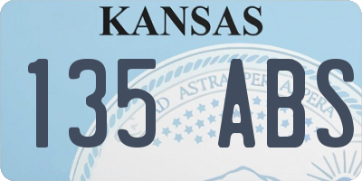 KS license plate 135ABS