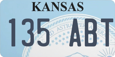 KS license plate 135ABT