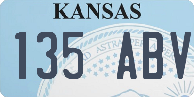 KS license plate 135ABV