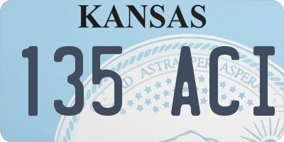 KS license plate 135ACI